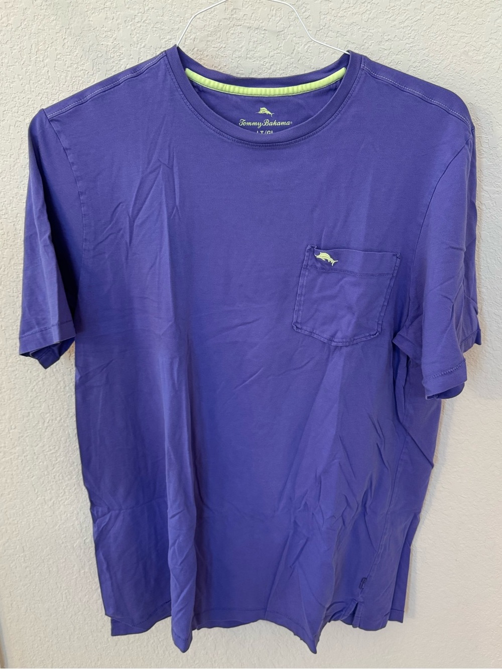 Tommy Bahama Purple Short-Sleeve Pocket Tee. Size LT
